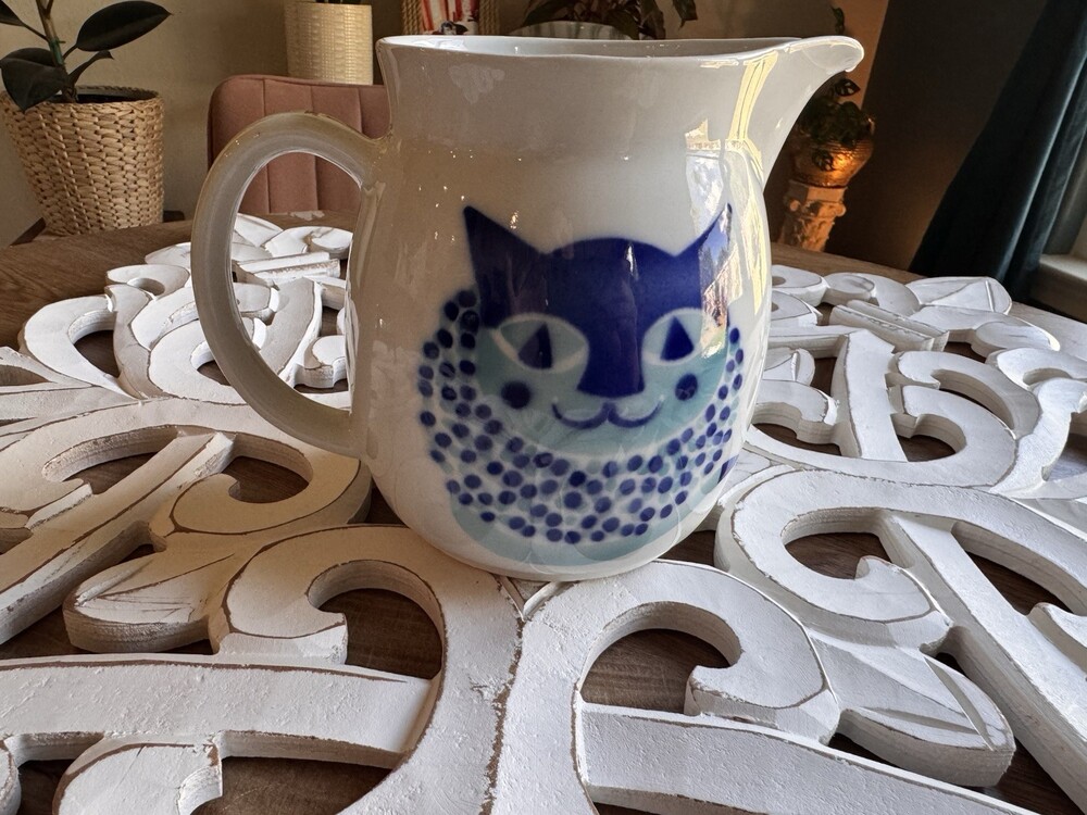 Vintage Arabia Finland "Kissa" Cat Pitcher. Designed By Kaj Franck. K-L-2